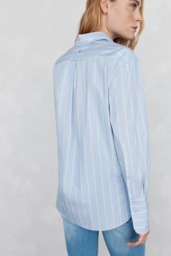 Pedro del Hierro Blusas-Camisa riscas oversized Azul