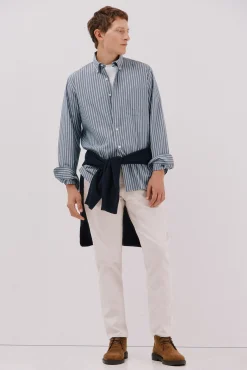 Cortefiel Camisas-Camisa riscas popelina Azul