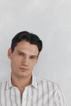 Pedro del Hierro Camisas-Camisa riscas popelina Verde