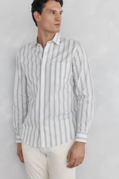 Pedro del Hierro Camisas-Camisa riscas popelina Verde