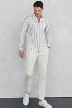 Pedro del Hierro Camisas-Camisa riscas popelina Verde