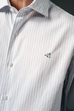 OOTO Camisas-Camisa riscas popelina Branco