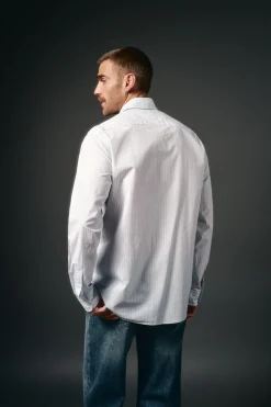 OOTO Camisas-Camisa riscas popelina Branco