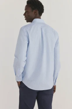 Pedro del Hierro Camisas-Camisa riscas que não pode ser passada a ferro + resistente a manchas Azul