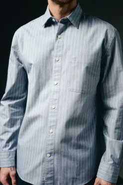 OOTO Camisas-Camisa riscas twill Azul