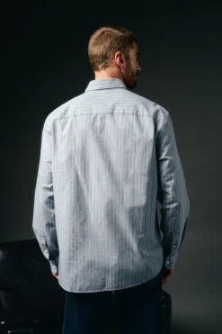 OOTO Camisas-Camisa riscas twill Azul