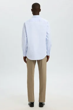 Selected Camisas|Camisas Clássicas-Camisa Slim Fit de vestir Azul