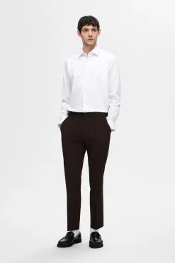 Selected Camisas|Camisas Clássicas-Camisa Slim Fit de vestir Branco