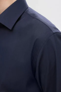 Selected Camisas|Camisas Clássicas-Camisa Slim Fit de vestir Azul