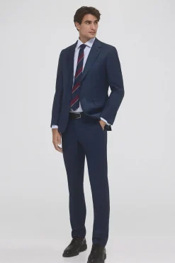 Pedro del Hierro Camisas|Camisas Clássicas-Camisa social com botões de punho, não resistente ao ferro e às manchas, corte simples e à medida Azul