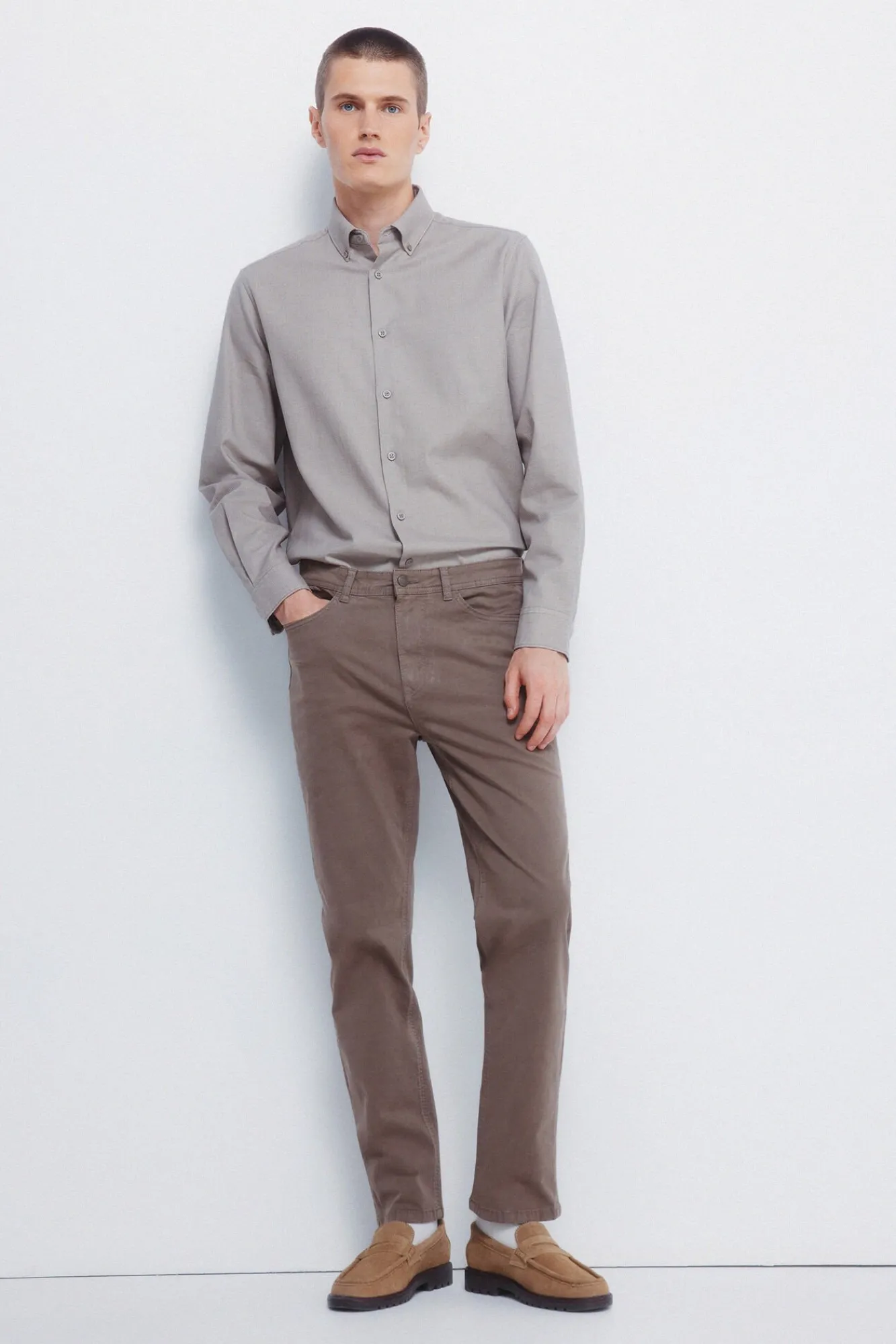 Springfield Camisas|Camisas Clássicas-Camisa social estruturada bicolor cru