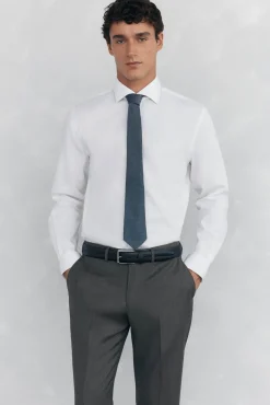 Pedro del Hierro Camisas|Camisas Clássicas-Camisa social estruturada slim fit, resistente a manchas e que não precisa passar Branco