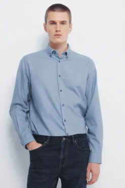 Springfield Camisas|Camisas Clássicas-Camisa social estruturada bicolor azul