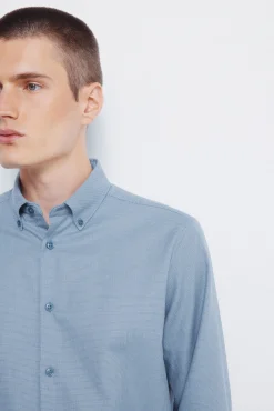 Springfield Camisas|Camisas Clássicas-Camisa social estruturada bicolor azul