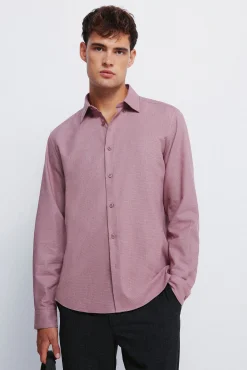 Springfield Camisas|Camisas Clássicas-Camisa social estruturada bicolor rosa