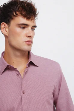 Springfield Camisas|Camisas Clássicas-Camisa social estruturada bicolor rosa
