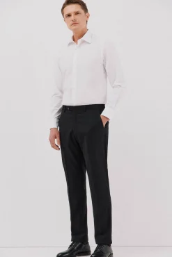 Cortefiel Camisas|Camisas Clássicas-Camisa social lisa de algodão tencel Branco