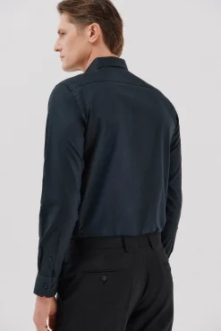 Cortefiel Camisas|Camisas Clássicas-Camisa social lisa de algodão tencel Azul