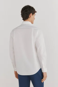 Pedro del Hierro Camisas|Camisas Clássicas-Camisa social lisa que não pode ser passada a ferro + resistente a manchas Branco