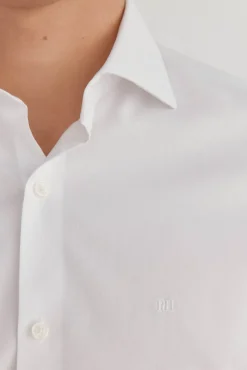 Pedro del Hierro Camisas|Camisas Clássicas-Camisa social lisa que não pode ser passada a ferro + resistente a manchas Branco