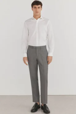 Pedro del Hierro Camisas|Camisas Clássicas-Camisa social lisa que não pode ser passada a ferro + resistente a manchas Branco