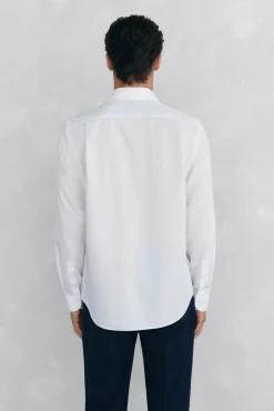 Pedro del Hierro Camisas|Camisas Clássicas-Camisa social lisa que não pode ser passada a ferro + resistente a manchas Branco