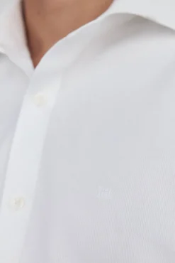 Pedro del Hierro Camisas|Camisas Clássicas-Camisa social lisa que não pode ser passada a ferro + resistente a manchas Branco