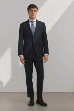 Pedro del Hierro Camisas|Camisas Clássicas-Camisa social lisa que não pode ser passada a ferro + resistente a manchas Azul