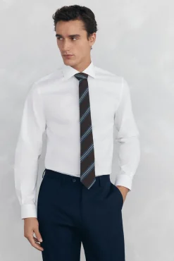 Pedro del Hierro Camisas|Camisas Clássicas-Camisa social lisa que não pode ser passada a ferro + resistente a manchas Branco