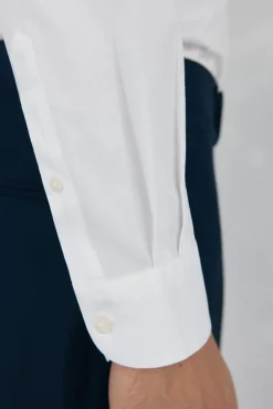 Pedro del Hierro Camisas|Camisas Clássicas-Camisa social lisa, slim fit, resistente a manchas e não engomada Branco