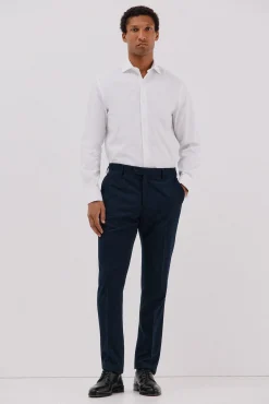 Cortefiel Camisas|Camisas Clássicas-Camisa social riscas de algodão tencel Branco