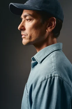 OOTO Camisas-Camisa tecido espiga Azul