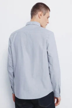 Springfield Camisas-Camisa Tencel Oxford cinzento