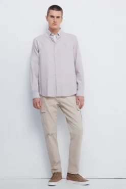 Springfield Camisas-Camisa Tencel Oxford bege