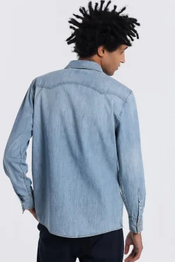 Lois Camisas-Camisa Texana azul