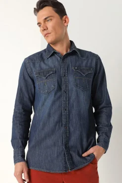 Lois Camisas-Camisa Texana azul