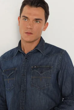 Lois Camisas-Camisa Texana azul