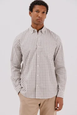 Cortefiel Camisas-Camisa twill xadrez Tostado