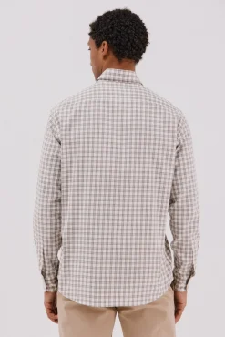 Cortefiel Camisas-Camisa twill xadrez Tostado