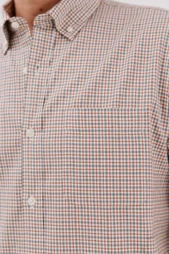 Cortefiel Camisas-Camisa twill xadrez Laranja
