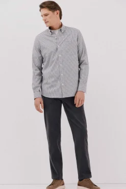 Cortefiel Camisas-Camisa twill xadrez Azul