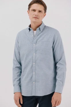 Cortefiel Camisas-Camisa twill xadrez Azul