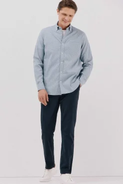 Cortefiel Camisas-Camisa twill xadrez Azul