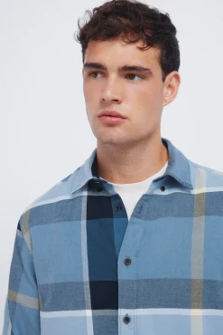 Springfield Camisas-Camisa xadrez azul