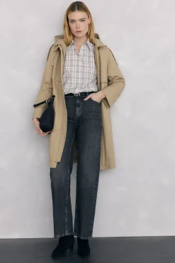 Pedro del Hierro Blusas-Camisa xadrez larga Cizento