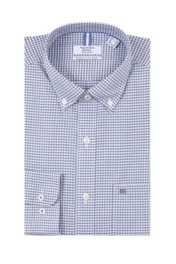Pedro del Hierro Camisas-Camisa xadrez Oxford sem passar a ferro Azul