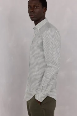 Pedro del Hierro Camisas-Camisa xadrez Oxford sem passar a ferro Verde