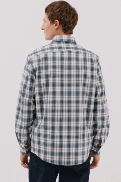 Cortefiel Camisas-Camisa xadrez popelina Azul