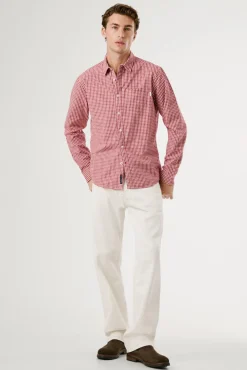 Pepe Jeans Camisas-Camisa xadrez regular fit vermelho