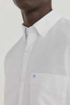 Pedro del Hierro Camisas-Camisa xadrez resistente a manchas e que não precisa passar Branco